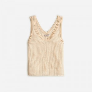 Camiseta sin Manga J.Crew Merino-linen blend sweater Mujer Blancas España | WOEXUS897