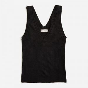 Camiseta sin Manga J.Crew Merino-linen blend sweater Mujer Negras España | NHJAYX760