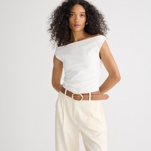 Camiseta sin Manga J.Crew Off-the-shoulder Mujer Ivory España | LPSNZF154