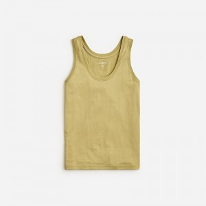 Camiseta sin Manga J.Crew Pima cotton scoopneck Mujer Kaki España | AFTPEQ973