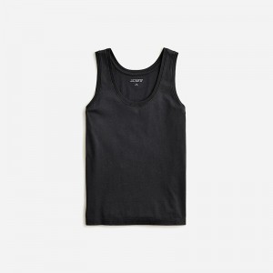 Camiseta sin Manga J.Crew Pima cotton scoopneck Mujer Negras España | ETLVWK683