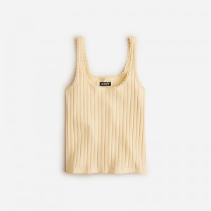 Camiseta sin Manga J.Crew Pointelle Mujer Sunflower Sands España | NILGKE316
