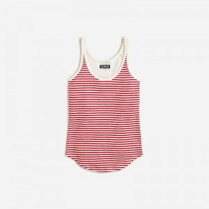 Camiseta sin Manga J.Crew Vintage rib shelf-bra Mujer Rojas España | UGZKJO384