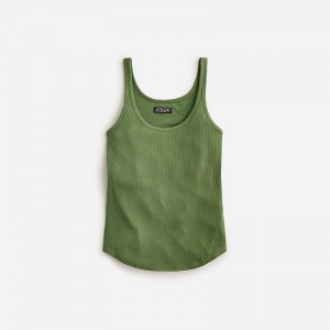Camiseta sin Manga J.Crew Vintage rib shelf-bra Mujer Verde España | AUBHCT632