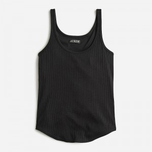 Camiseta sin Manga J.Crew Vintage rib shelf-bra Mujer Negras España | YWVFLP721