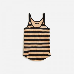 Camiseta sin Manga J.Crew Vintage rib shelf-bra Mujer Montauk Stripe Sand Bla España | EVURCH876