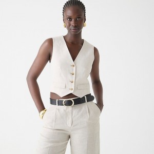 Chaleco J.Crew Classic Mujer Flax Ivory España | WXBELV102