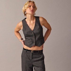 Chaleco J.Crew Collection cropped Mujer Negras Gris España | BXNEUF316