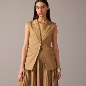 Chaleco J.Crew Longer Mujer Camel España | KULEZF029