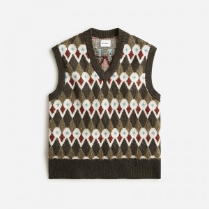 Chaleco J.Crew Norse Projects™ Melvin merino wool-blend sweater Hombre Verde España | DPVAML641