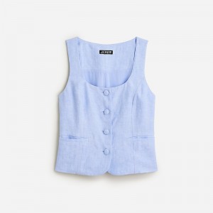 Chaleco J.Crew Scoopneck Mujer Azules España | KUMWXS519