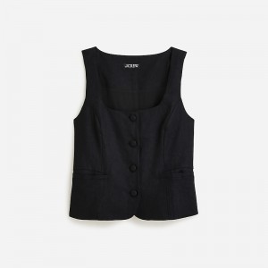 Chaleco J.Crew Scoopneck Mujer Negras España | MHLNKR429