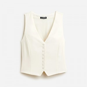 Chaleco J.Crew Slim-fit tuxedo Mujer Ivory España | WHGLQX940