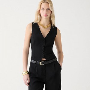 Chaleco J.Crew Slim-fit tuxedo Mujer Negras España | AVNZRK857