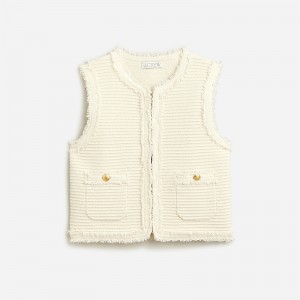 Chaleco J.Crew Textured fine bouclé Mujer Natural España | AVXKDL940