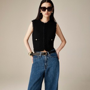 Chaleco J.Crew Textured fine bouclé Mujer Negras España | KVRGMD237