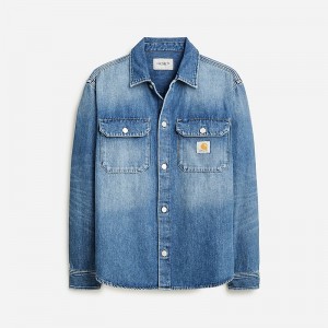 Chaquetas J.Crew Carhartt® Work Progress Harvery denim Hombre Azules España | GUOWFS325