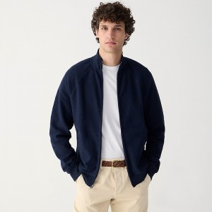 Chaquetas J.Crew Cotton piqué-stitch track Hombre Azul Marino España | PFKJQT861