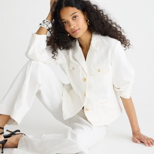 Chaquetas J.Crew Denim blazer Mujer Blancas España | UENOBQ423