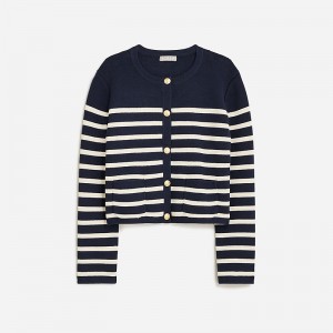 Chaquetas J.Crew Emilie sweater lady jacket with contrast trim Mujer Azul Marino España | DLWXEA371