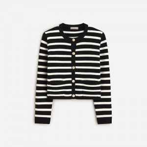 Chaquetas J.Crew Emilie sweater lady jacket with contrast trim Mujer Azul Marino España | KPCVMB128