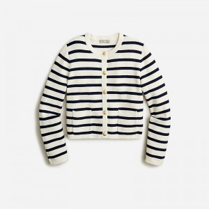 Chaquetas J.Crew Emilie sweater lady jacket with contrast trim Mujer Negras España | MZWJYL102