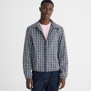 Chaquetas J.Crew Harrington plaid cotton twill Hombre Azules Verde España | AHZBQL596