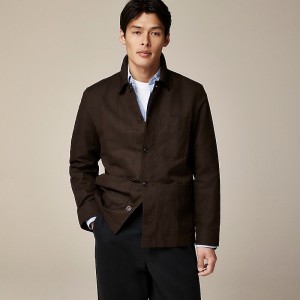 Chaquetas J.Crew Linen-cotton blend chore Hombre Mocha España | HMRTVF970