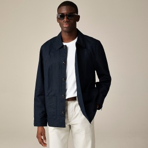 Chaquetas J.Crew Linen-cotton blend chore Hombre Azul Marino España | DKLGXB947