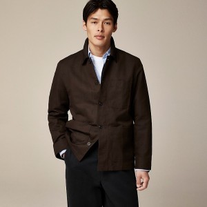 Chaquetas J.Crew Linen-cotton blend chore Hombre Mocha España | YNFJIQ974