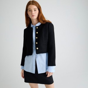 Chaquetas J.Crew Louisa lady maritime tweed Mujer Negras España | ISVXOY516