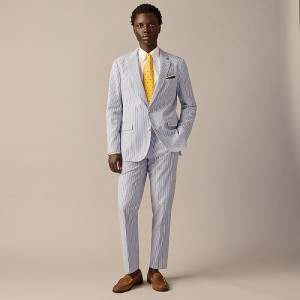 Chaquetas J.Crew Ludlow Slim-fit unstructured Hombre Azul Marino Blancas España | TJCIPE105