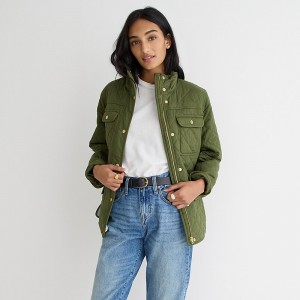 Chaquetas J.Crew New quilted downtown field Mujer Verde Menta España | BZCASQ674