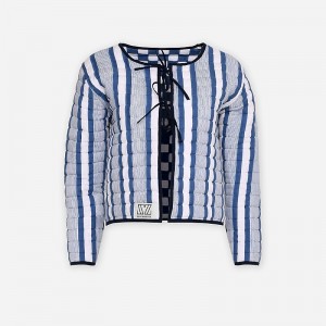 Chaquetas J.Crew SZ Blockprints™ quilted Mujer Azules España | SVOLTR074