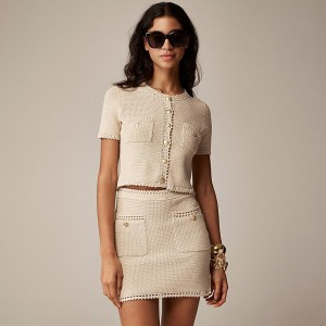 Chaquetas J.Crew Short-sleeve Mujer Creme España | SHBZDK453
