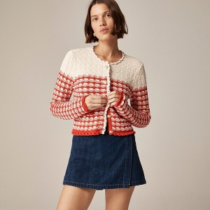 Chaquetas J.Crew Textured crochet lady Mujer Rojas España | GNFHTU815