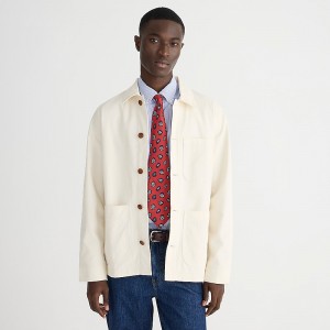 Chaquetas J.Crew Wallace & Barnes lightweight twill chore Hombre Ecru España | NZXSEA539