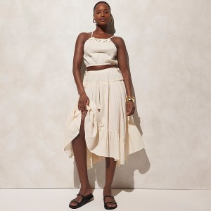 Conjuntos J.Crew Halter top and skirt Mujer Warm Sesame España | YHTEON439
