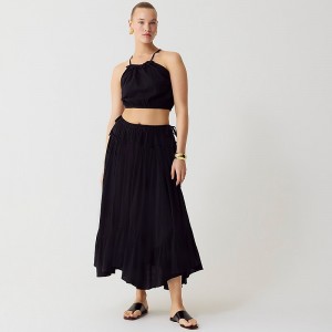 Conjuntos J.Crew Halter top and skirt Mujer Negras España | XEGOPM230