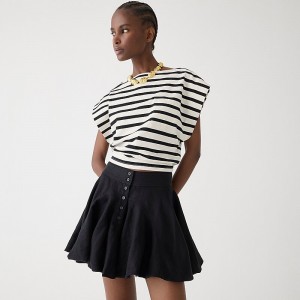 Falda J.Crew Button-up mini Mujer Negras España | FMHSZJ506