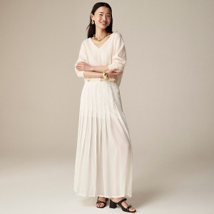Falda J.Crew Collection maxi Mujer Ivory España | EPGWQR583