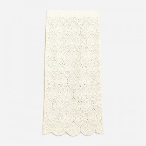 Falda J.Crew Crochet fitted sweater Mujer Ivory España | VSKZJH872