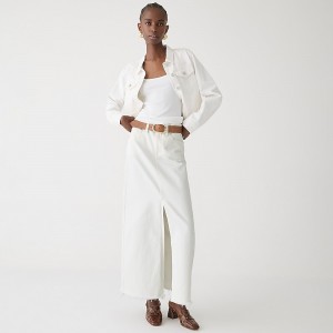 Falda J.Crew Denim maxi Mujer Blancas España | YNEUPA389