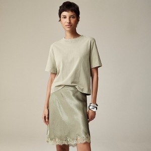 Falda J.Crew Gwen lace-trim slip Mujer Pale Surplus España | MOHWJF431