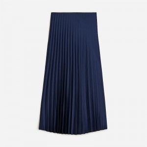 Falda J.Crew Gwyneth pleated slip Mujer Azul Marino España | XWJBMP948