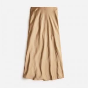 Falda J.Crew Gwyneth slip Mujer Camel España | MOUSIK724