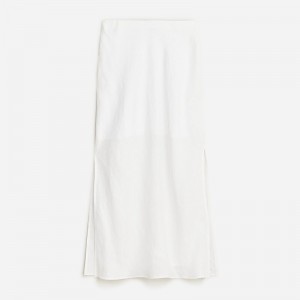 Falda J.Crew Gwyneth slip striped linen Mujer Blancas España | KNZGEP178