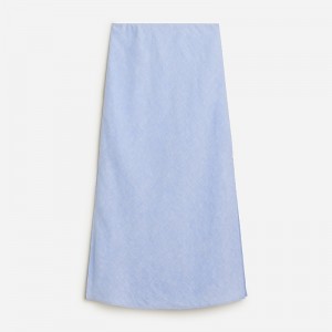 Falda J.Crew Gwyneth slip striped linen Mujer Azules España | HUBOCT273