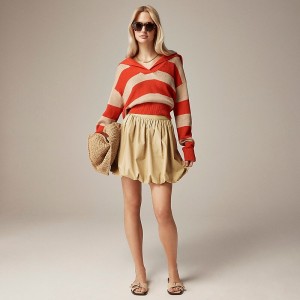 Falda J.Crew Mini bubble-hem cotton poplin Mujer Kaki España | PISXNF817