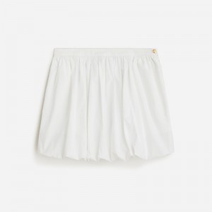 Falda J.Crew Mini bubble-hem cotton poplin Mujer Blancas España | AFHTDZ819